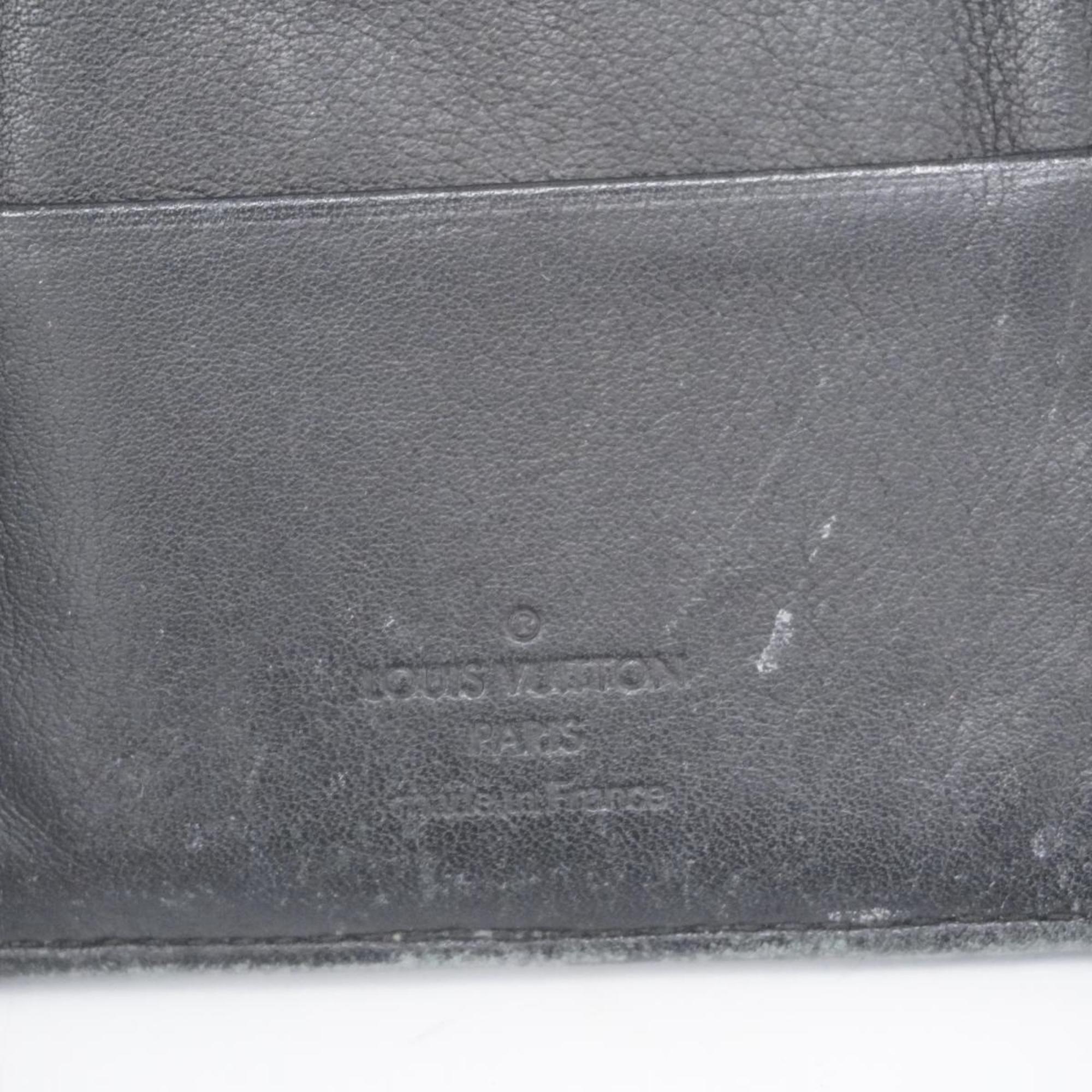 Louis Vuitton Tri-fold Long Wallet Mahina Portefeuille Amelia M58074 Noir Ladies