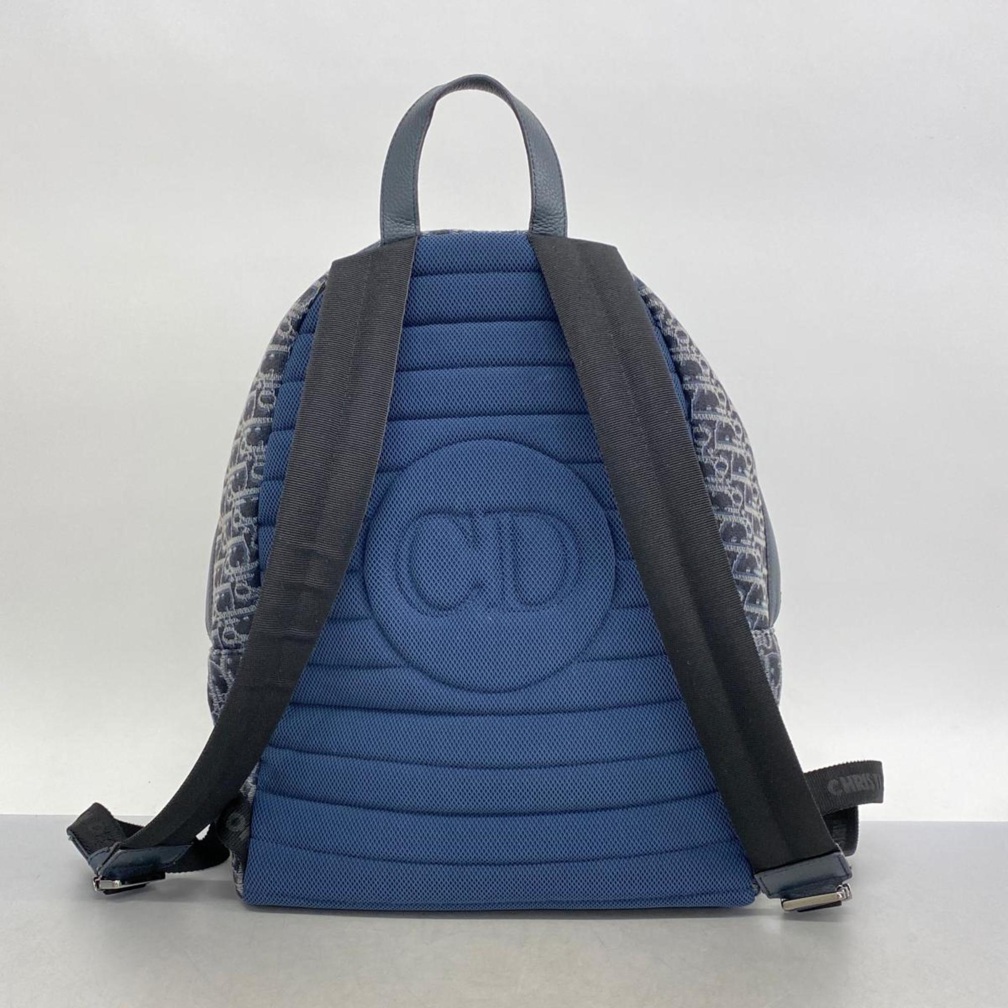 Christian Dior Trotter Canvas Backpack Navy Men's Women's