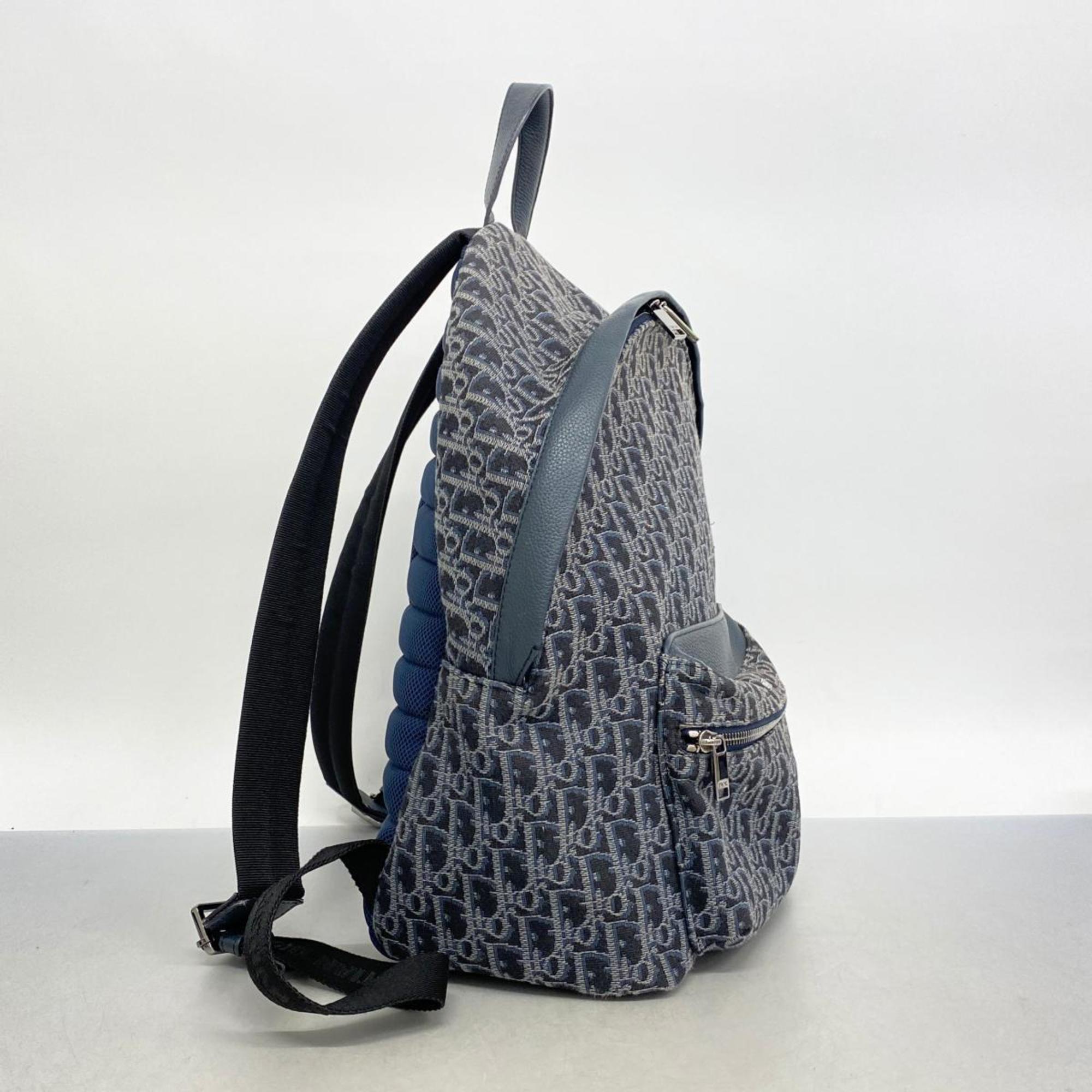 Christian Dior Trotter Canvas Backpack Navy Men's Women's