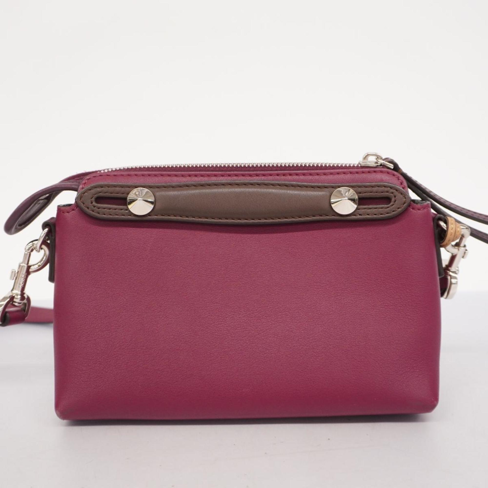 Fendi Handbag By The Way Leather Bordeaux Women's