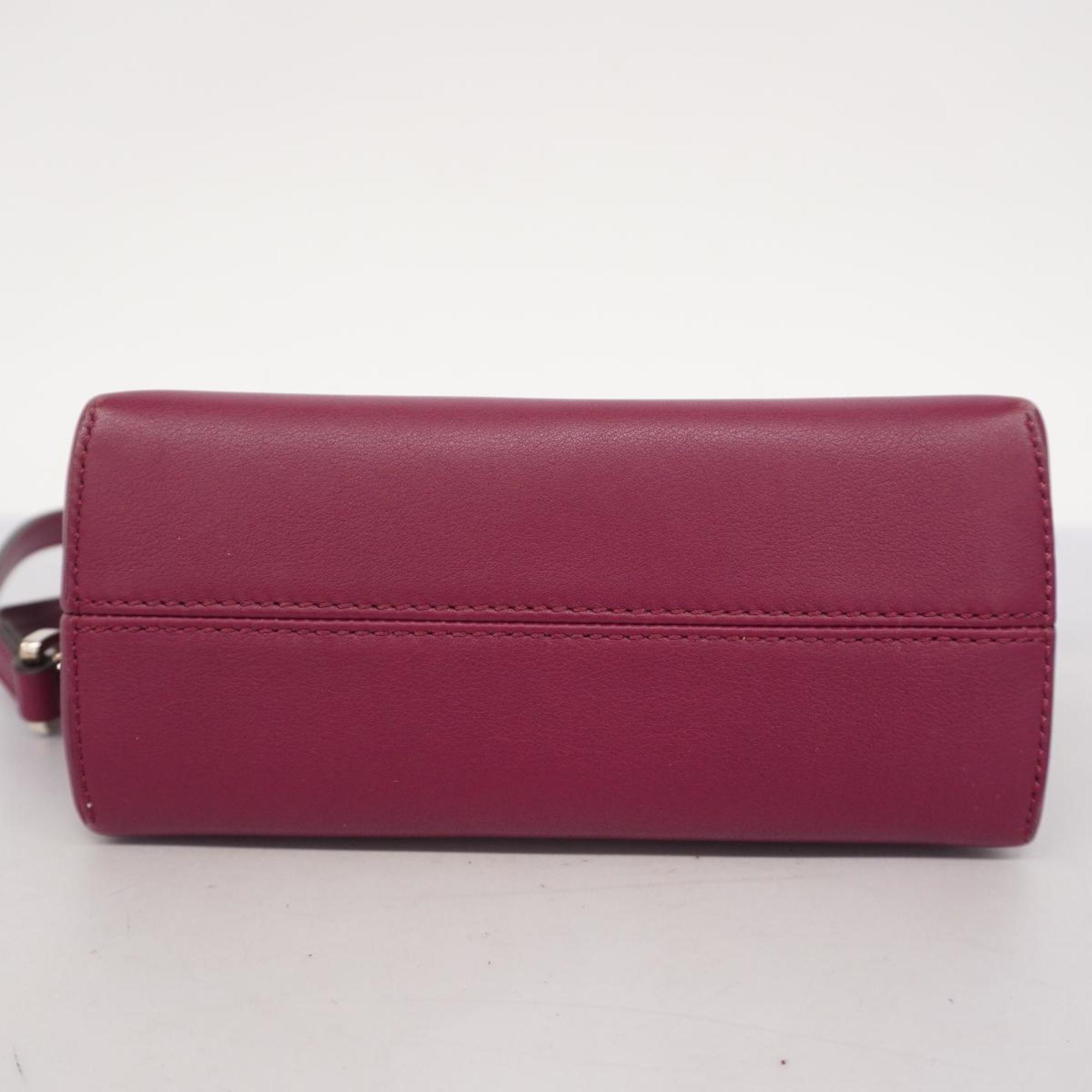 Fendi Handbag By The Way Leather Bordeaux Women's