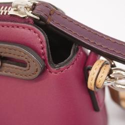 Fendi Handbag By The Way Leather Bordeaux Women's