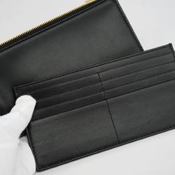 Christian Dior Shoulder Wallet Cannage Leather Black Women's