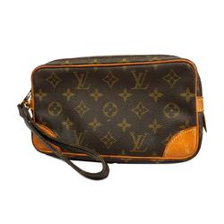 Louis Vuitton Clutch Bag Monogram Marly Dragonne PM M51827 Brown Women's