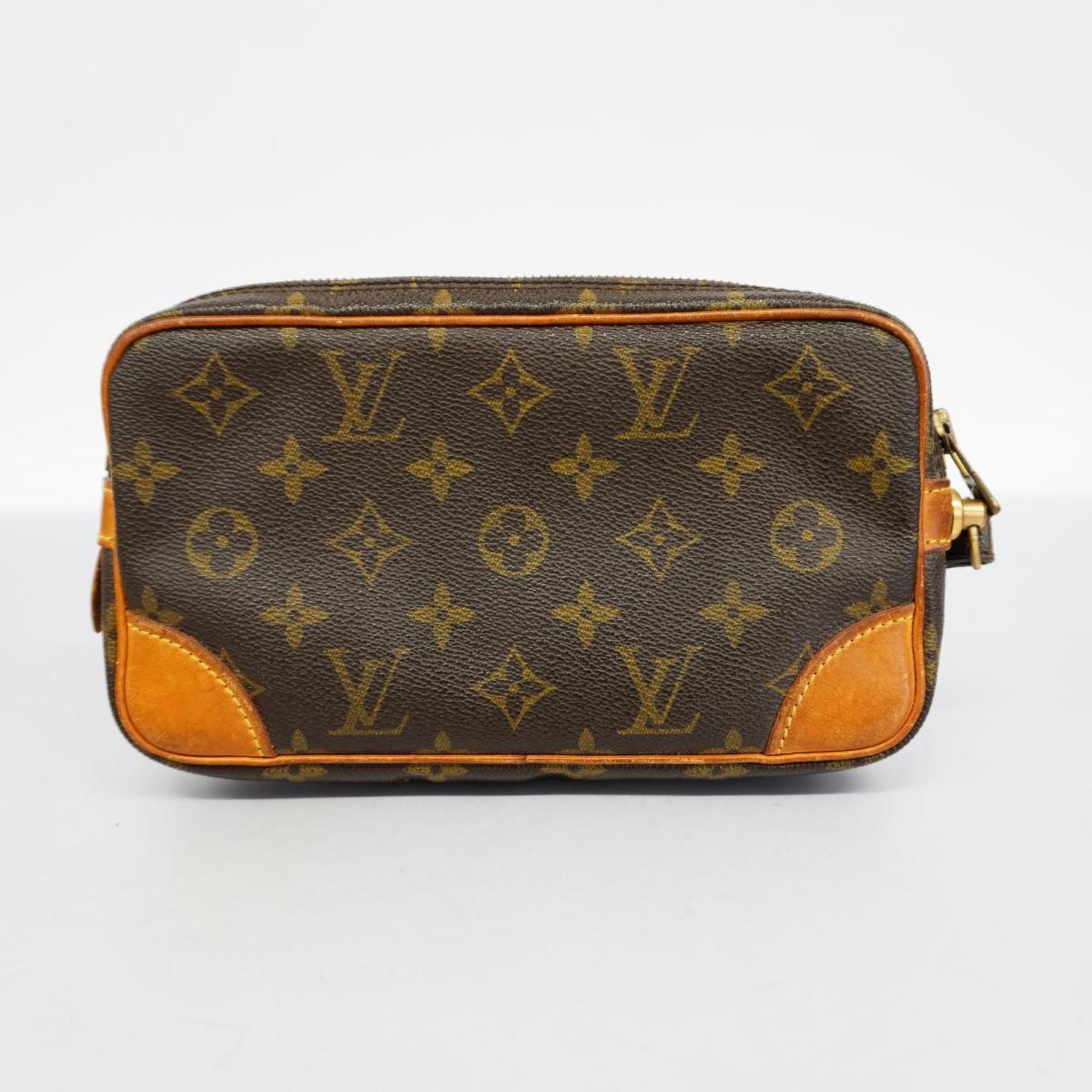 Louis Vuitton Clutch Bag Monogram Marly Dragonne PM M51827 Brown Women's