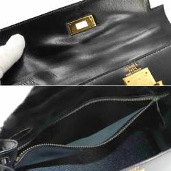 Hermes Kelly 28 2way hand shoulder bag, box calf leather, black, V engraved, outer stitching, gold hardware,