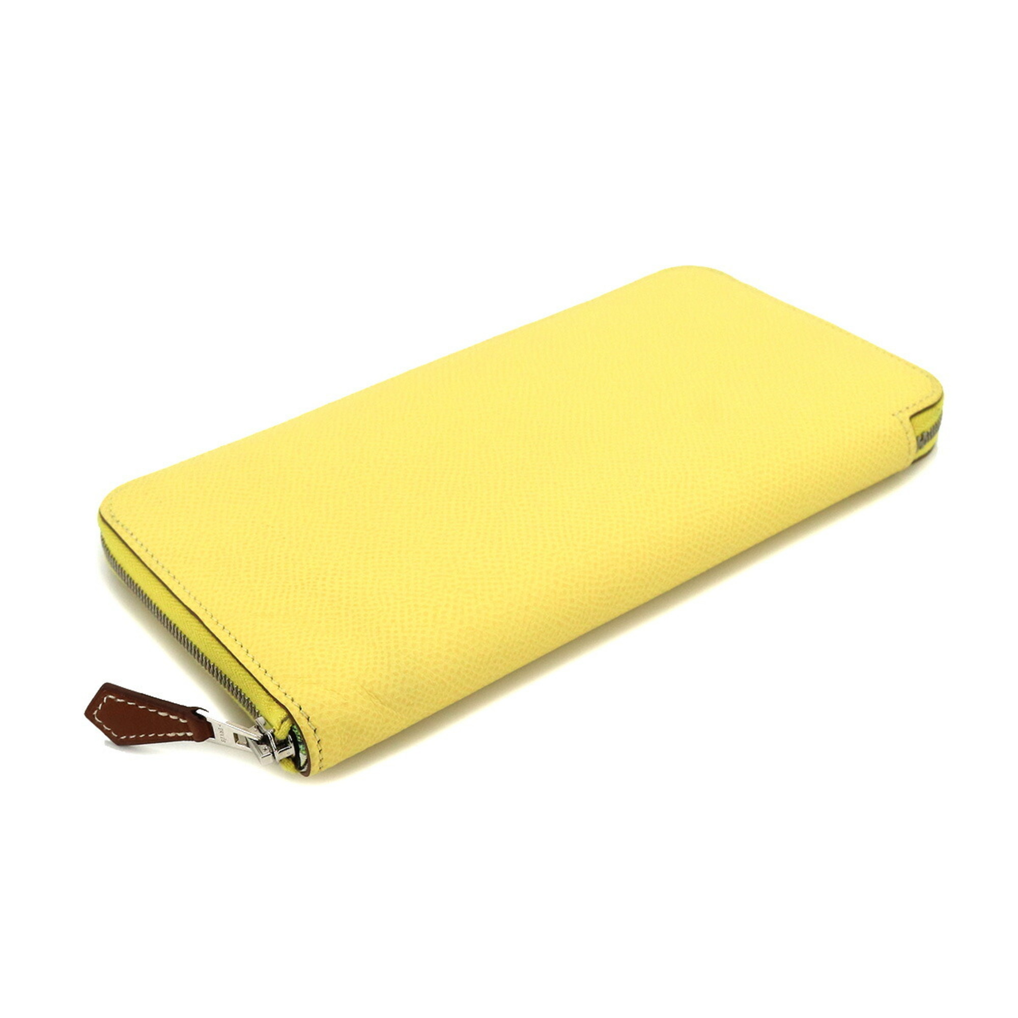 Hermes Azapp Long Silkin Round Wallet Epson Jaune Poussin Z Stamp