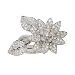 Van Cleef & Arpels Lotus Entree Les Doors #49 Ring Diamond WG White Gold 750 VCA