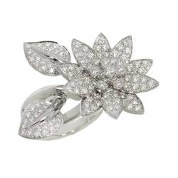 Van Cleef & Arpels Lotus Entree Les Doors #49 Ring Diamond WG White Gold 750 VCA