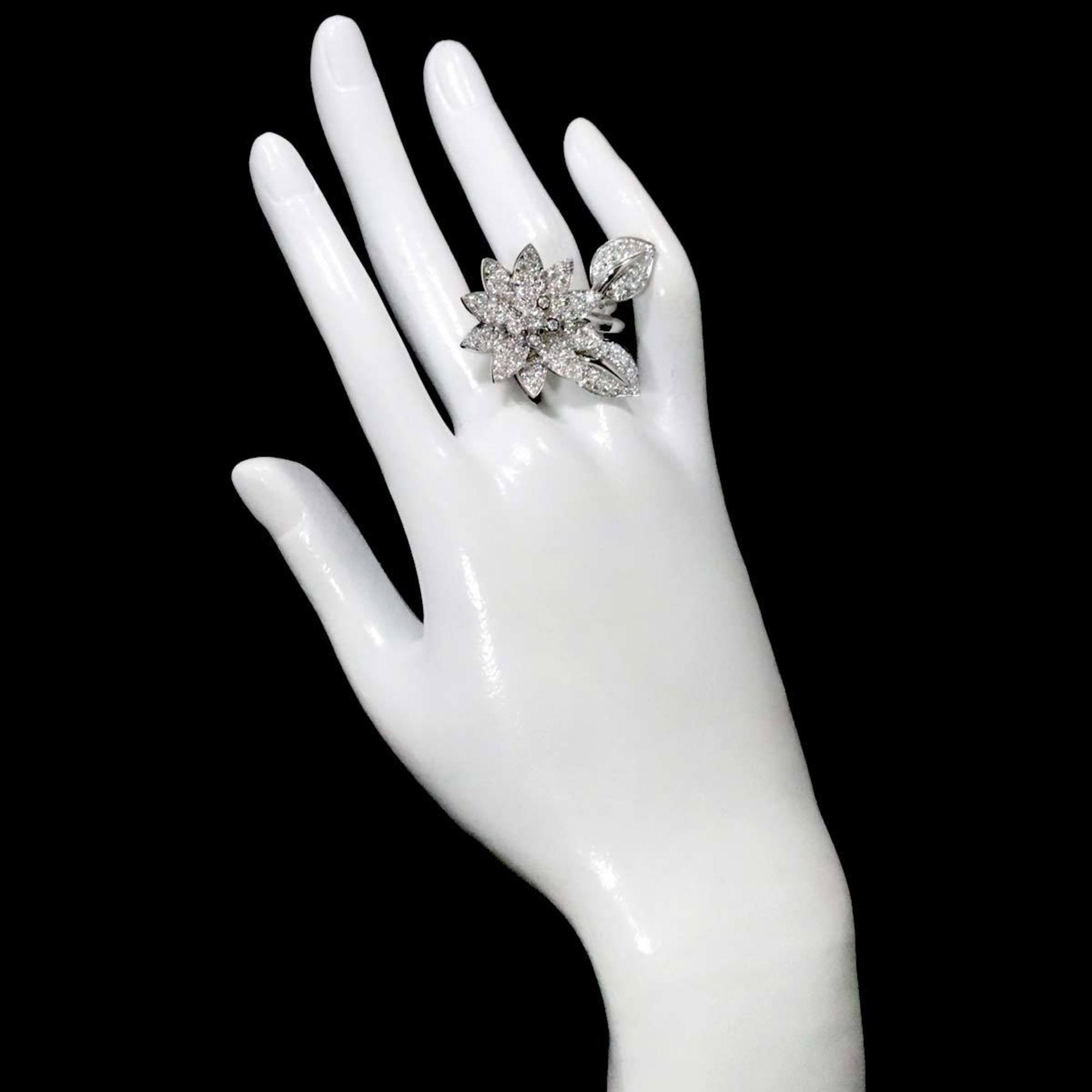 Van Cleef & Arpels Lotus Entree Les Doors #49 Ring Diamond WG White Gold 750 VCA