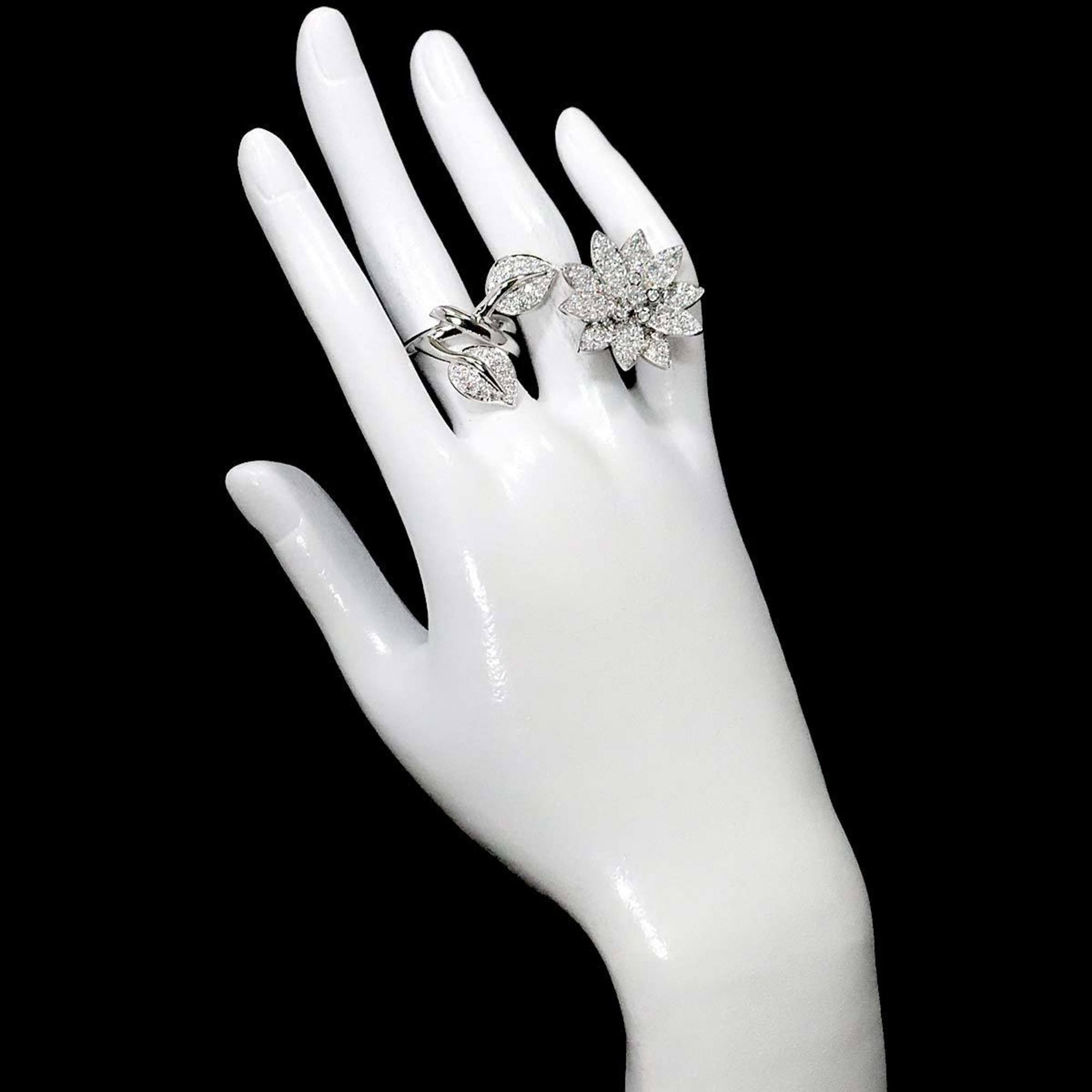 Van Cleef & Arpels Lotus Entree Les Doors #49 Ring Diamond WG White Gold 750 VCA