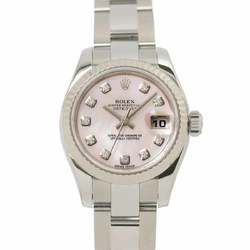 Rolex ROLEX Datejust 179174NG Random Number Roulette Ladies Watch 10P Diamond Pink Shell K18WG White Gold Automatic Self-Winding