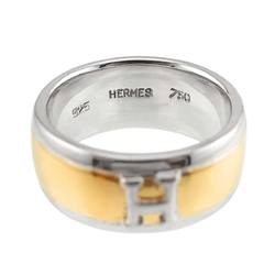 Hermes HERMES Ring H SV 925 Silver 18K YG Yellow Gold 750