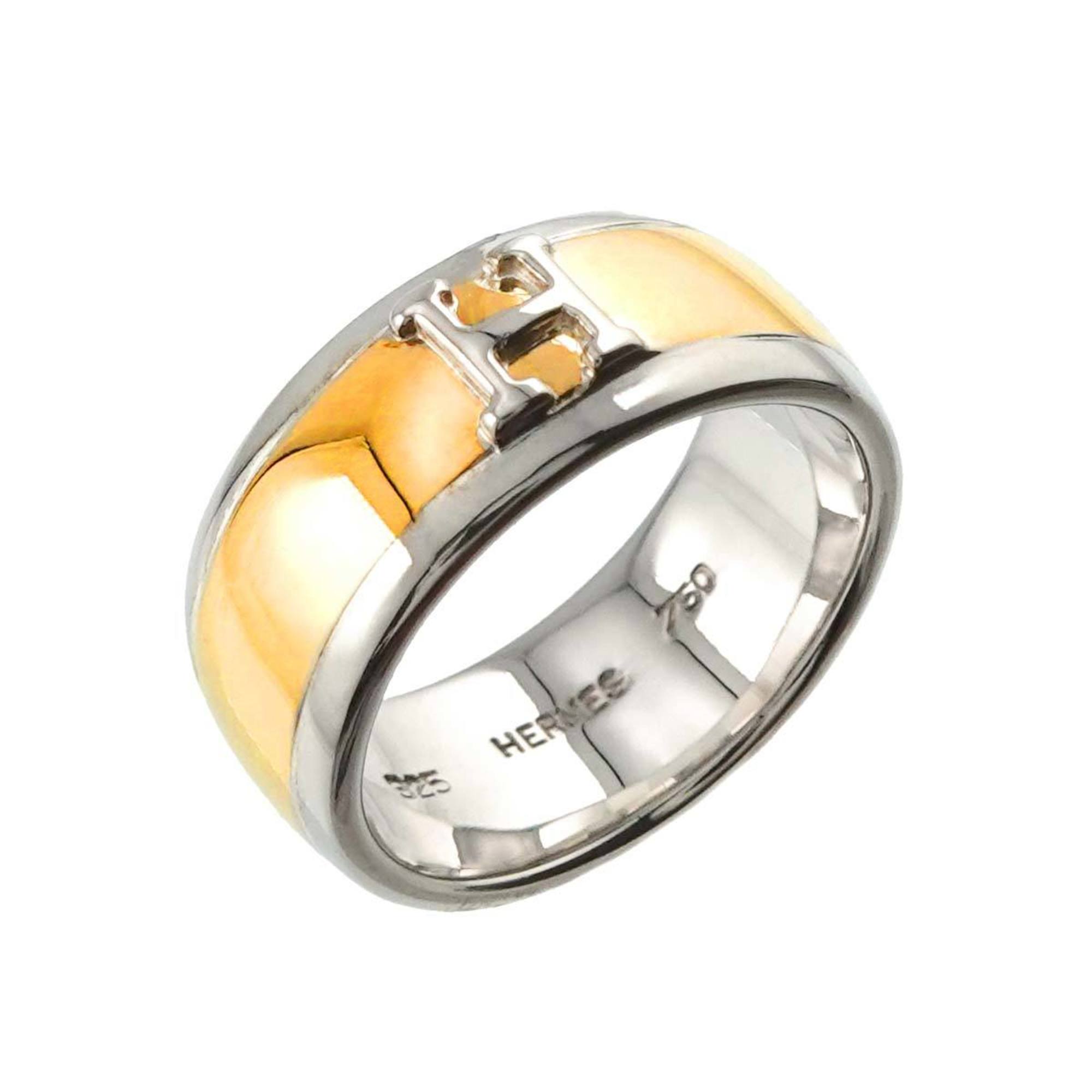 Hermes HERMES Ring H SV 925 Silver 18K YG Yellow Gold 750