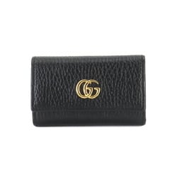 GUCCI GG Marmont 6-ring key case Leather Black 456118 Gold hardware Key Case