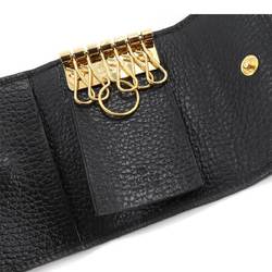 GUCCI GG Marmont 6-ring key case Leather Black 456118 Gold hardware Key Case