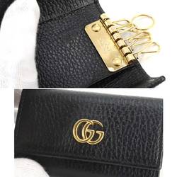 GUCCI GG Marmont 6-ring key case Leather Black 456118 Gold hardware Key Case