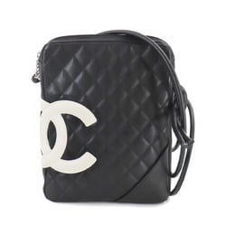 CHANEL Cambon Line Shoulder Bag Leather Black White A25178 Coco Mark