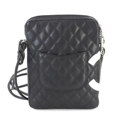 CHANEL Cambon Line Shoulder Bag Leather Black White A25178 Coco Mark