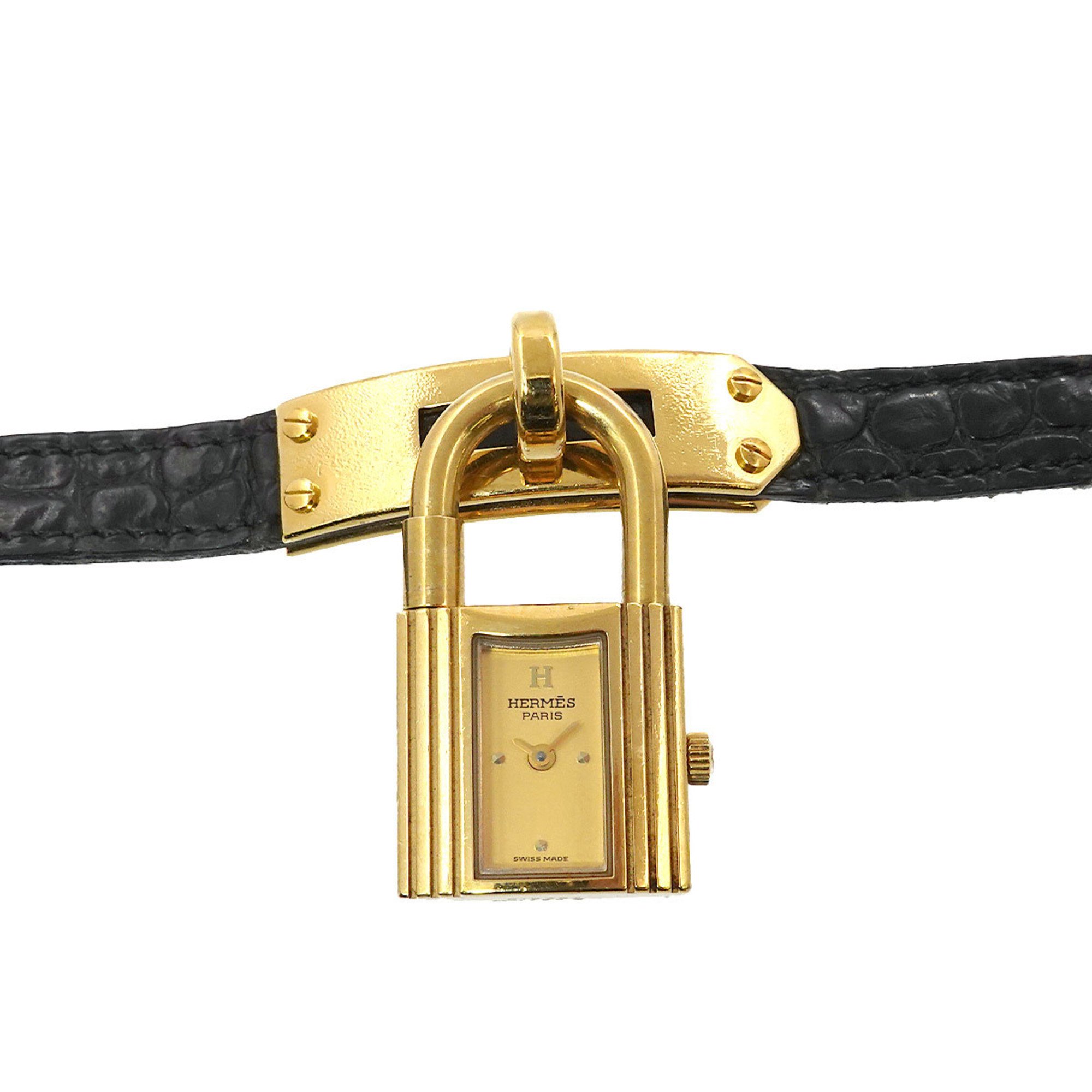 Hermes Kelly Watch Ladies' Gold Quartz Padlock