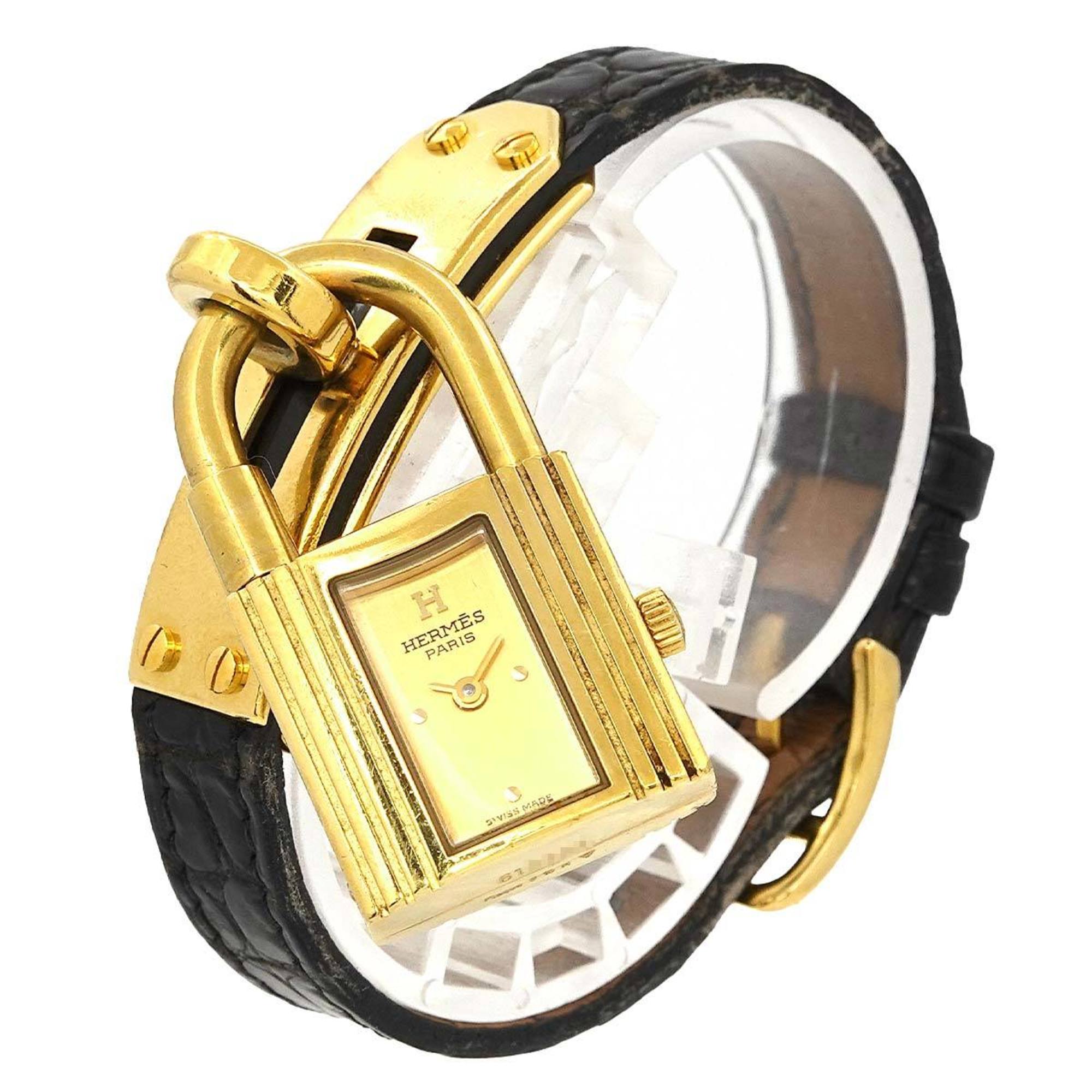 Hermes Kelly Watch Ladies' Gold Quartz Padlock