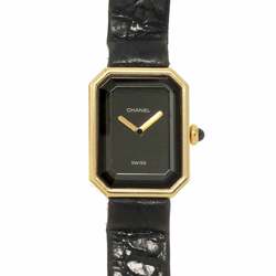 CHANEL Premiere H0090 Ladies Watch Black K18YG Yellow Gold Quartz