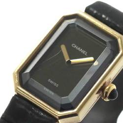 CHANEL Premiere H0090 Ladies Watch Black K18YG Yellow Gold Quartz