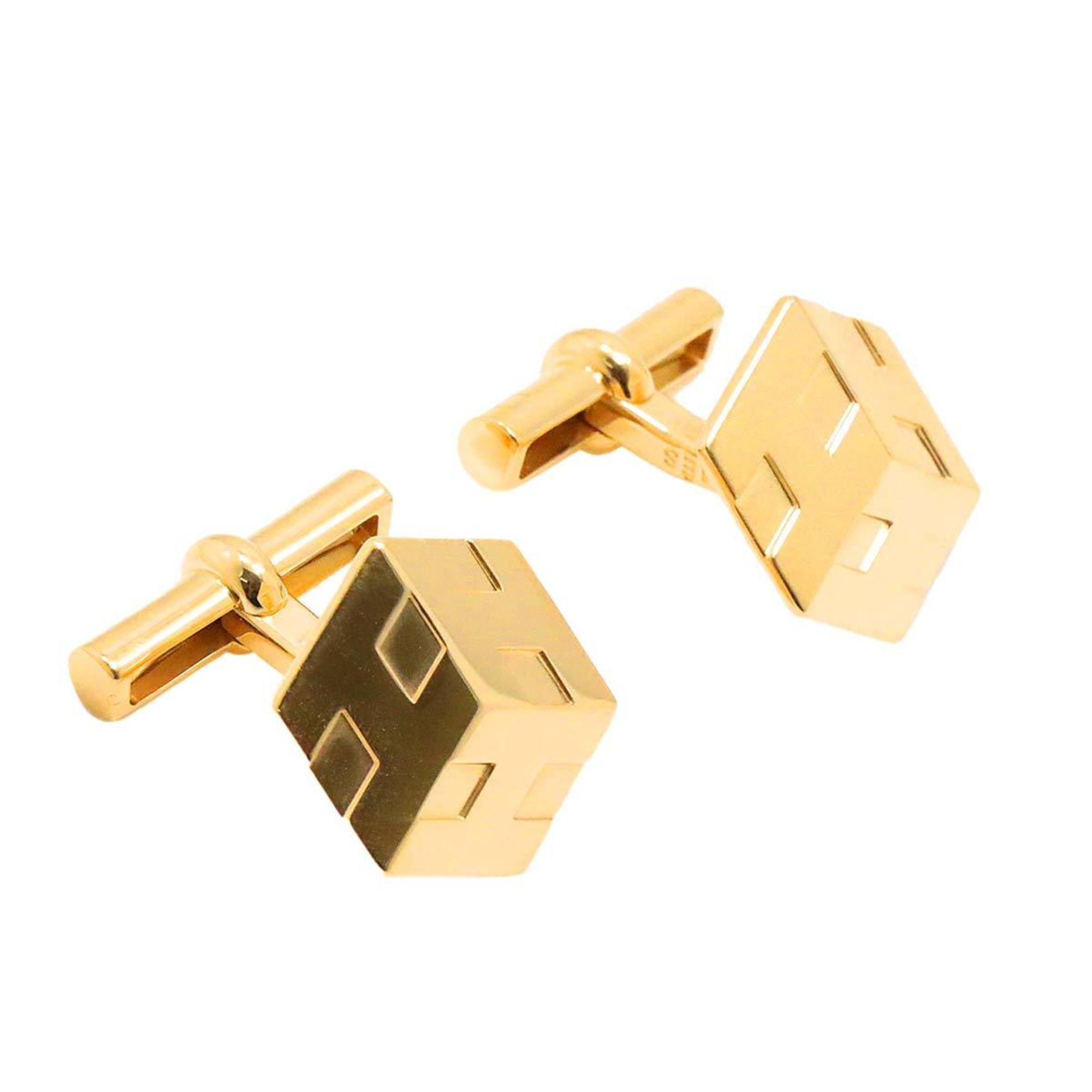 HERMES Cufflinks K18 YG Yellow Gold 750 Cuff Links