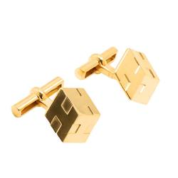 HERMES Cufflinks K18 YG Yellow Gold 750 Cuff Links