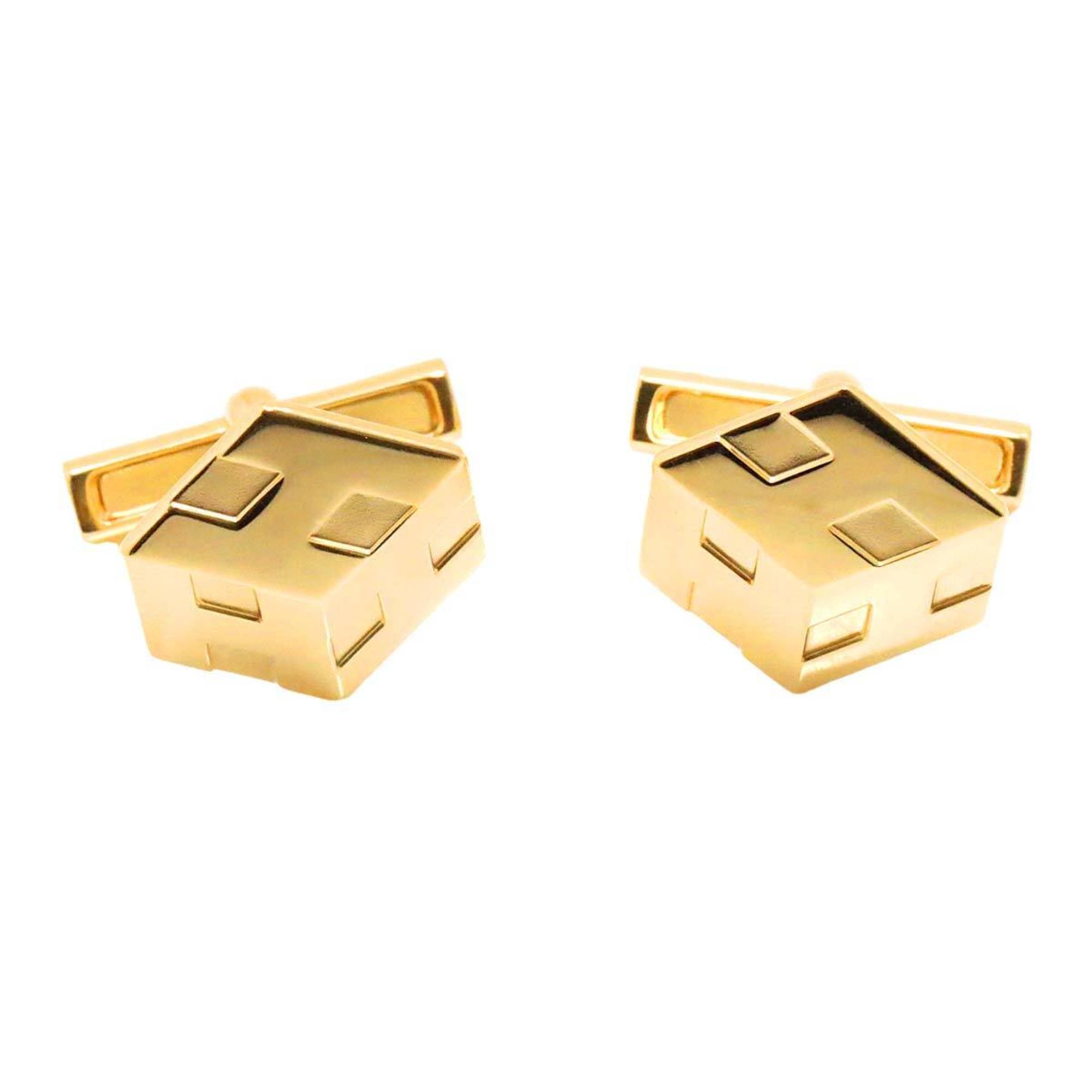 HERMES Cufflinks K18 YG Yellow Gold 750 Cuff Links