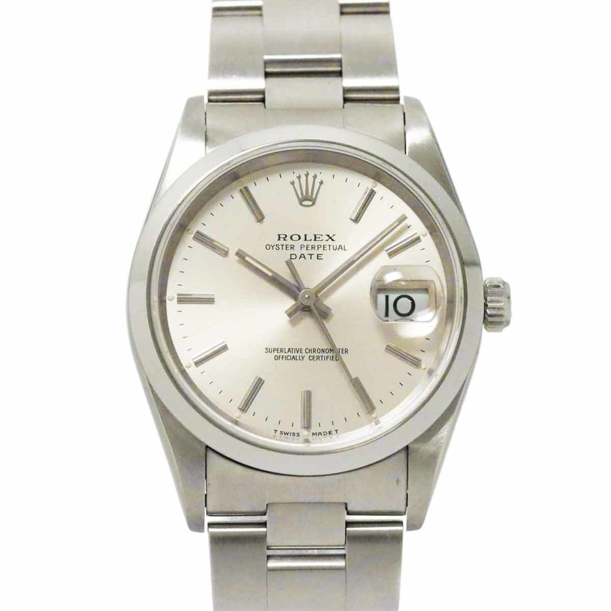 Rolex ROLEX Oyster Perpetual Date 15200 W number Men's watch Silver Automatic self-winding