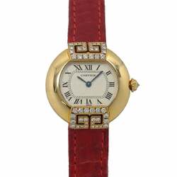 Cartier Ellipse WB600851 Ladies' Diamond Ivory K18YG Quartz Watch