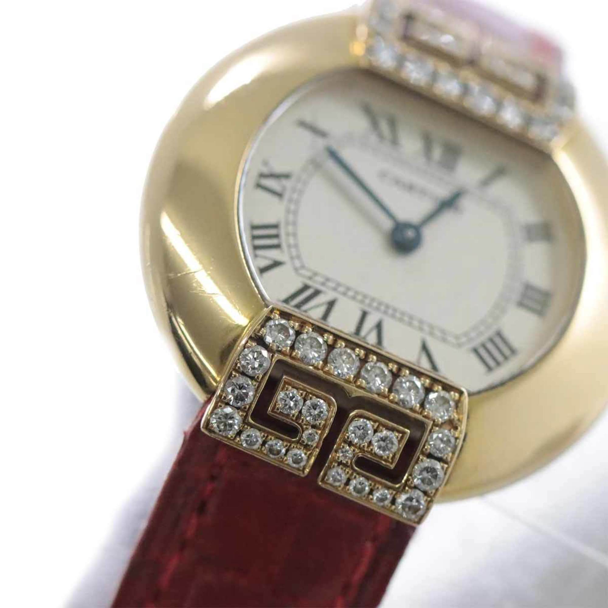 Cartier Ellipse WB600851 Ladies' Diamond Ivory K18YG Quartz Watch