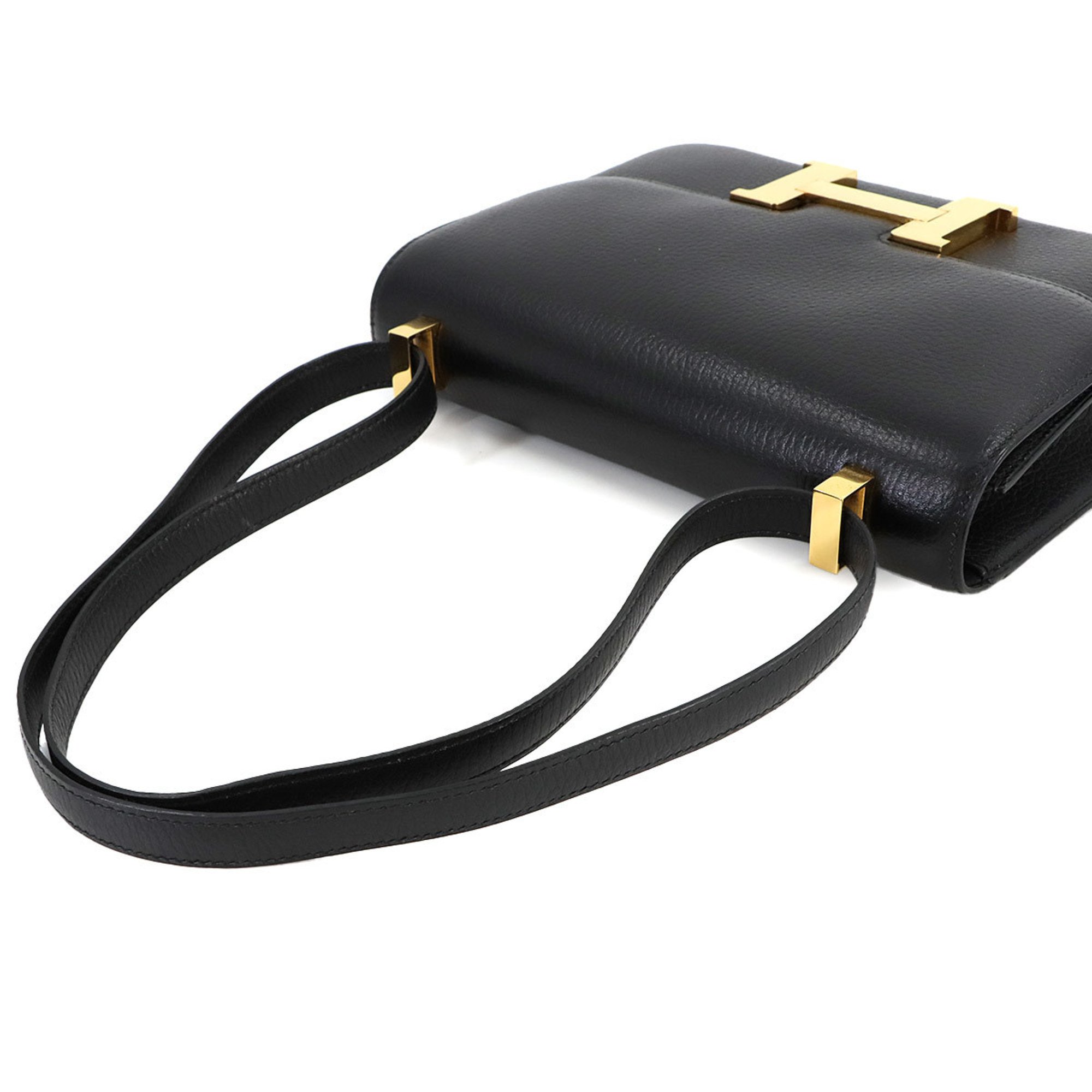 Hermes HERMES Constance 23 Shoulder Bag Ardennes Black Gold Hardware