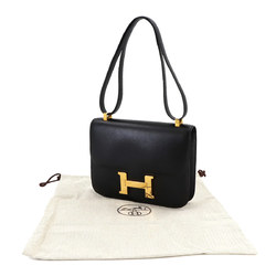 Hermes HERMES Constance 23 Shoulder Bag Ardennes Black Gold Hardware