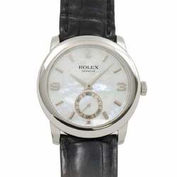 ROLEX Cellini Cellinium 5240 6K Men's Watch PT950 Platinum White Shell Small Second Hand Winding