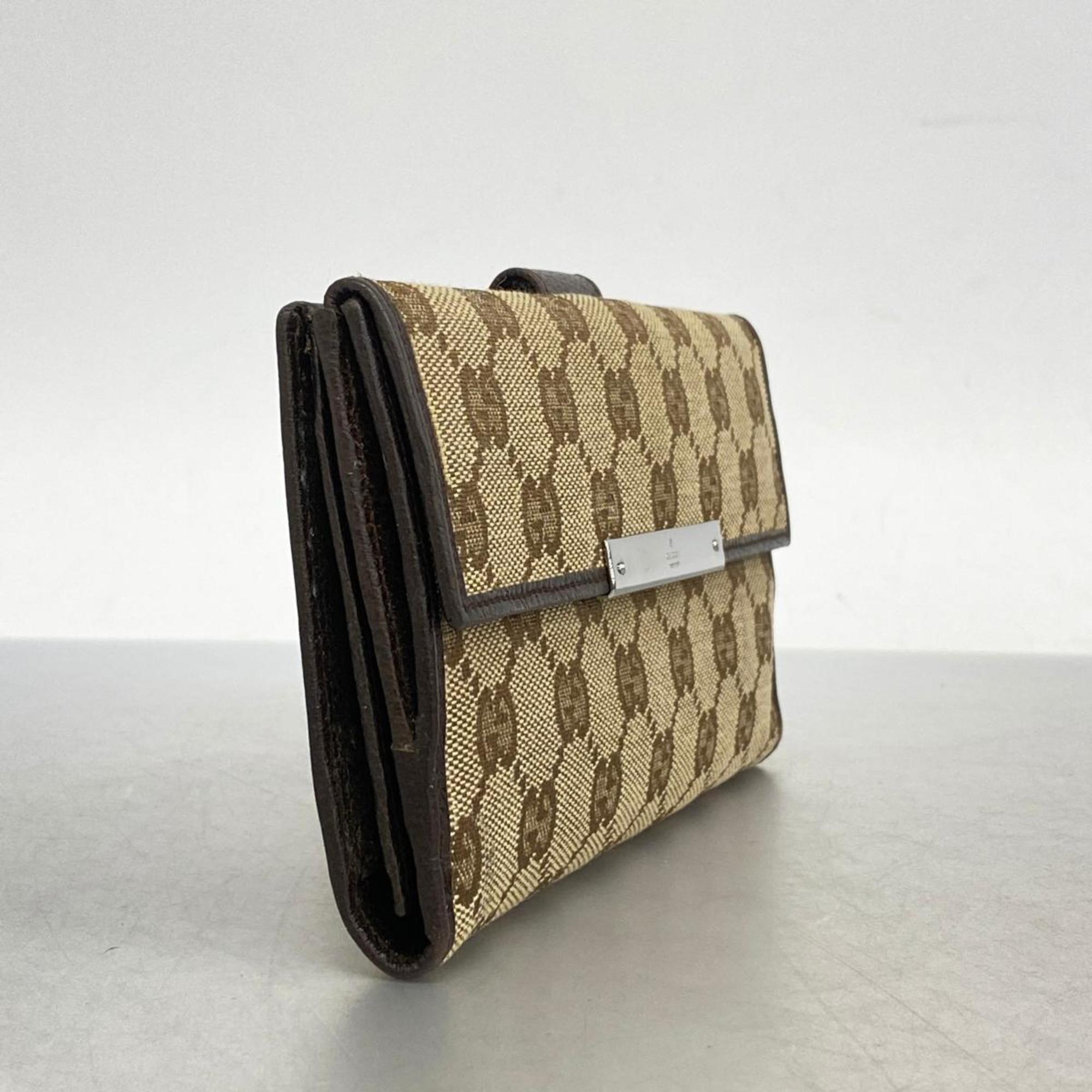 Gucci Long Wallet GG Canvas Brown Women's