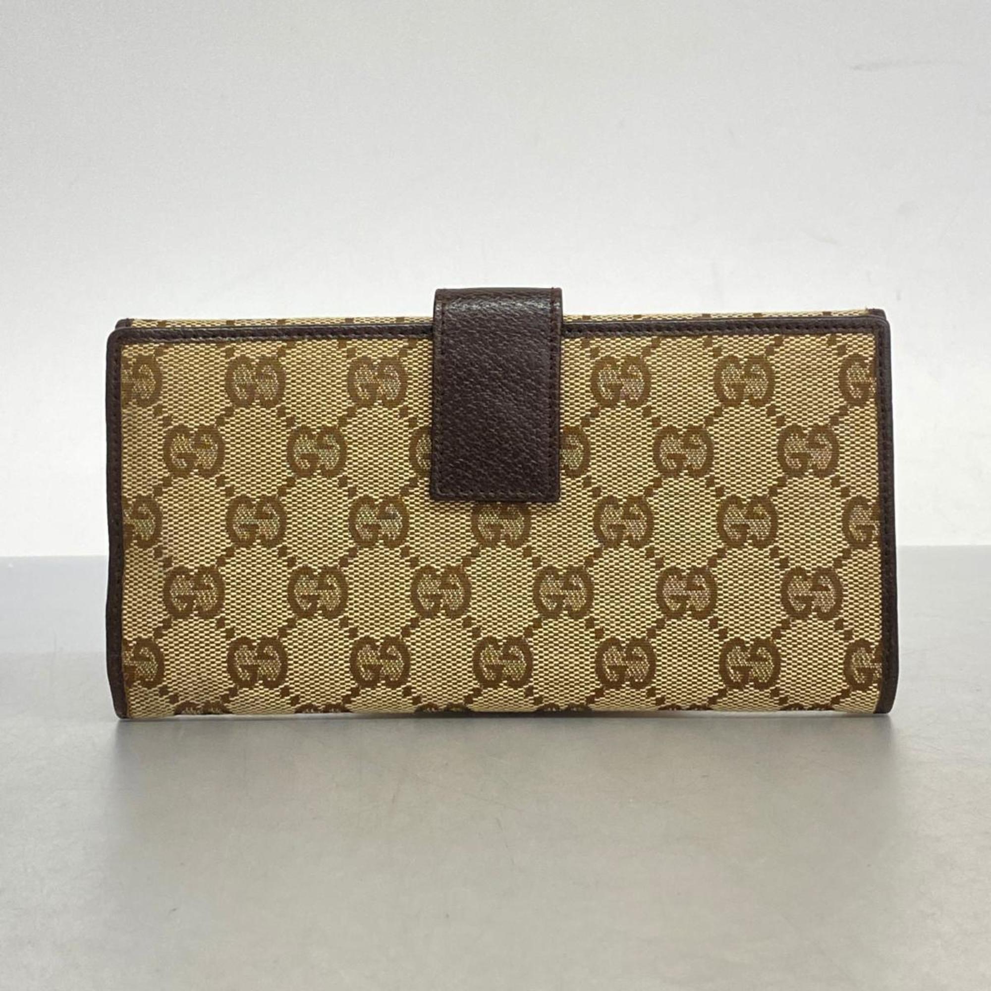 Gucci Long Wallet GG Canvas Brown Women's