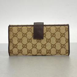 Gucci Long Wallet GG Canvas Brown Women's