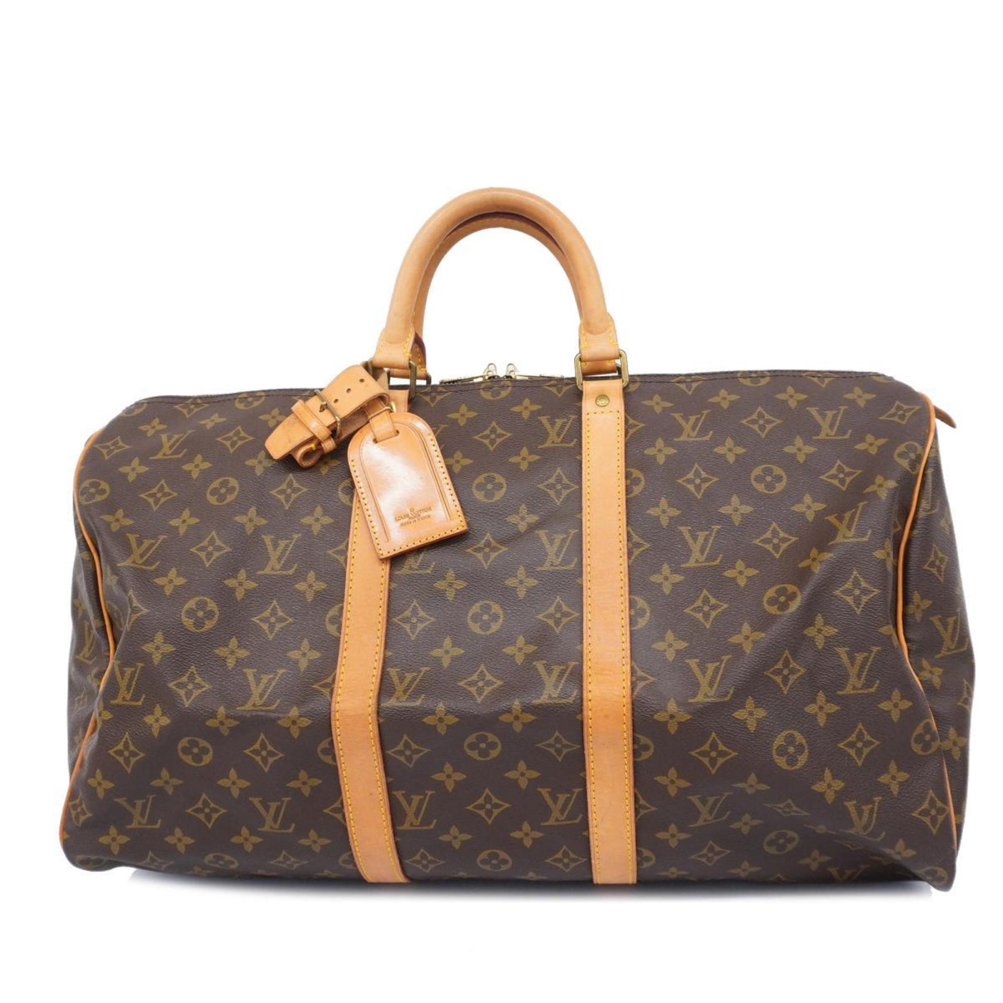 Louis Vuitton Boston Bag Monogram Keepall 50 M41426 Brown Men's Women's