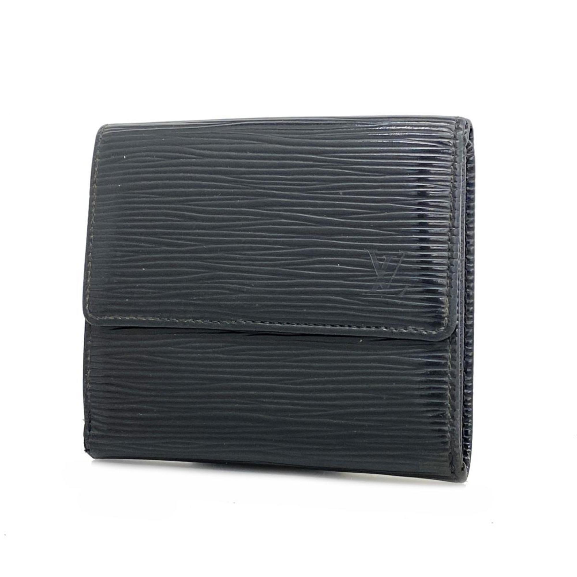 Louis Vuitton Tri-fold Wallet Epi Porte Monnaie Billet Credit M63482 Noir Men's Women's