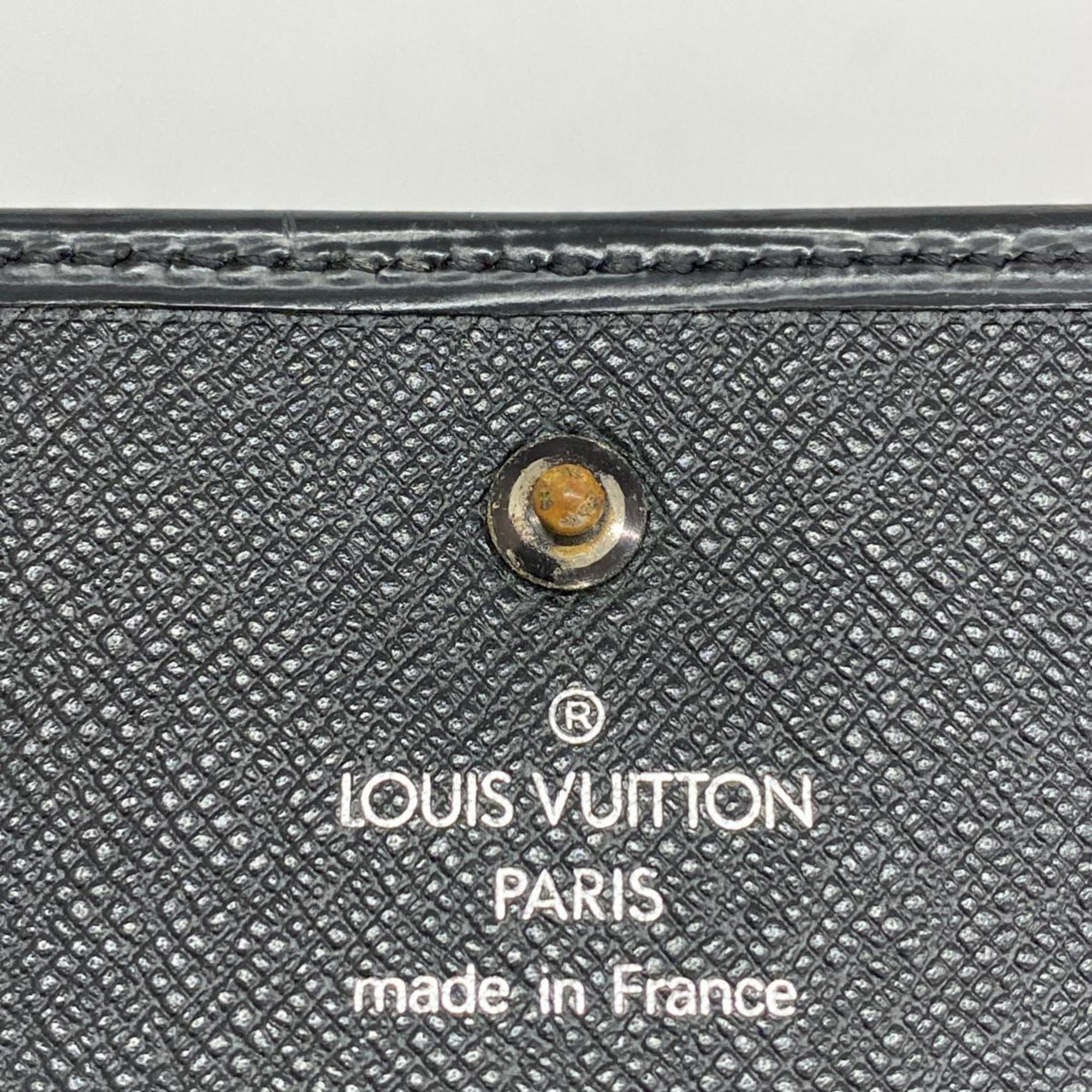 Louis Vuitton Tri-fold Wallet Epi Porte Monnaie Billet Credit M63482 Noir Men's Women's