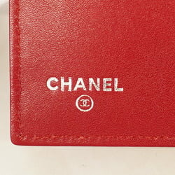 Chanel Wallet Matelasse Caviar Skin Red Women's