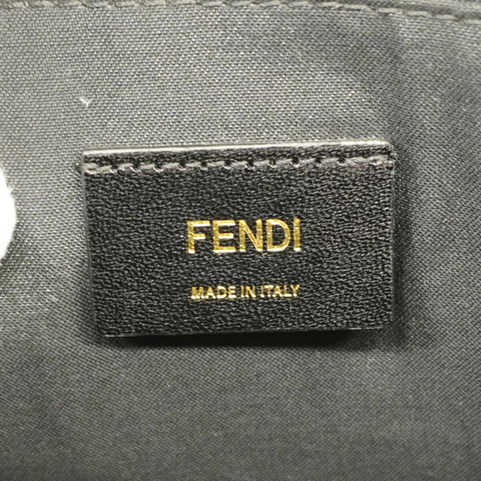 Fendi Clutch Bag Monster Leather Black Men's