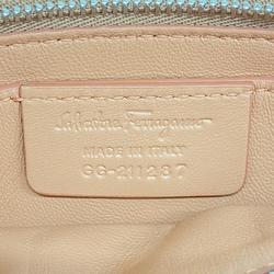 Salvatore Ferragamo Shoulder Bag Vara VIVA BOW Leather Pink Women's