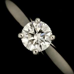 Cartier Solitaire Diamond 0.40ct G VS1 3EX #48 Ring Pt Platinum