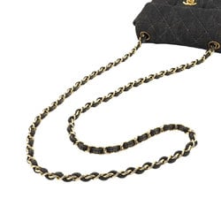 CHANEL Matelasse Chain Shoulder Bag Denim Black A01115 Gold Metal Fittings Mini