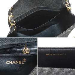 CHANEL Matelasse Chain Shoulder Bag Denim Black A01115 Gold Metal Fittings Mini