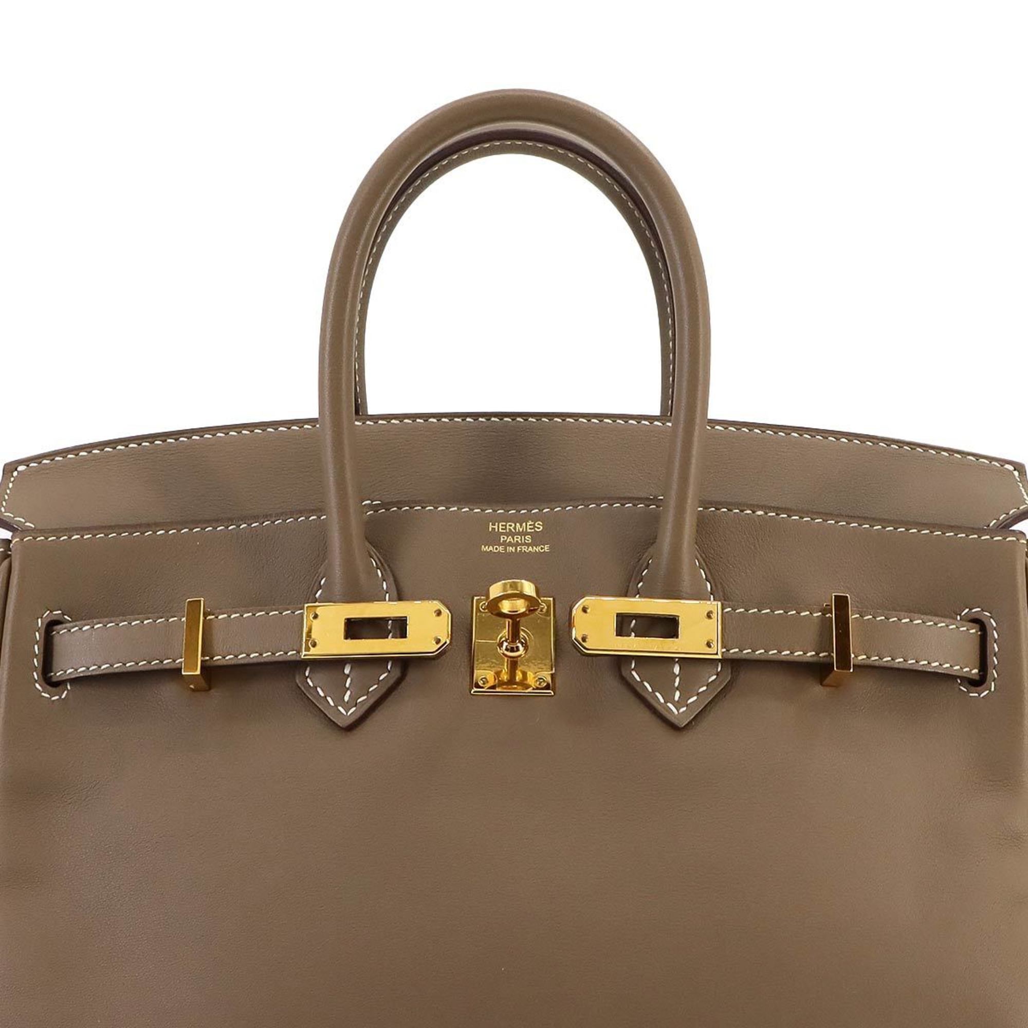 Hermes Birkin 25 Handbag Swift Etoupe X Engraved Gold Hardware