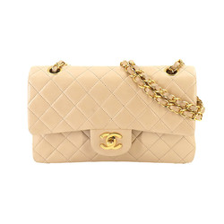 CHANEL Matelasse 23 Chain Shoulder Bag Leather Beige A01113 Coco Mark Gold Metal Fittings